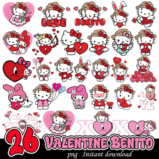 26 Valentine Benito PNGs Instant Download