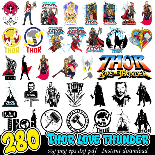 280 Thor Love Thunder SVG Bundle Instant Download