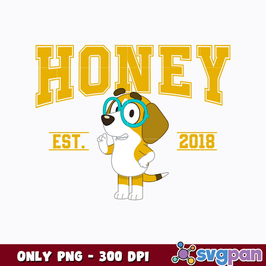 Honey Bluey Dog  honey est 2018 png 