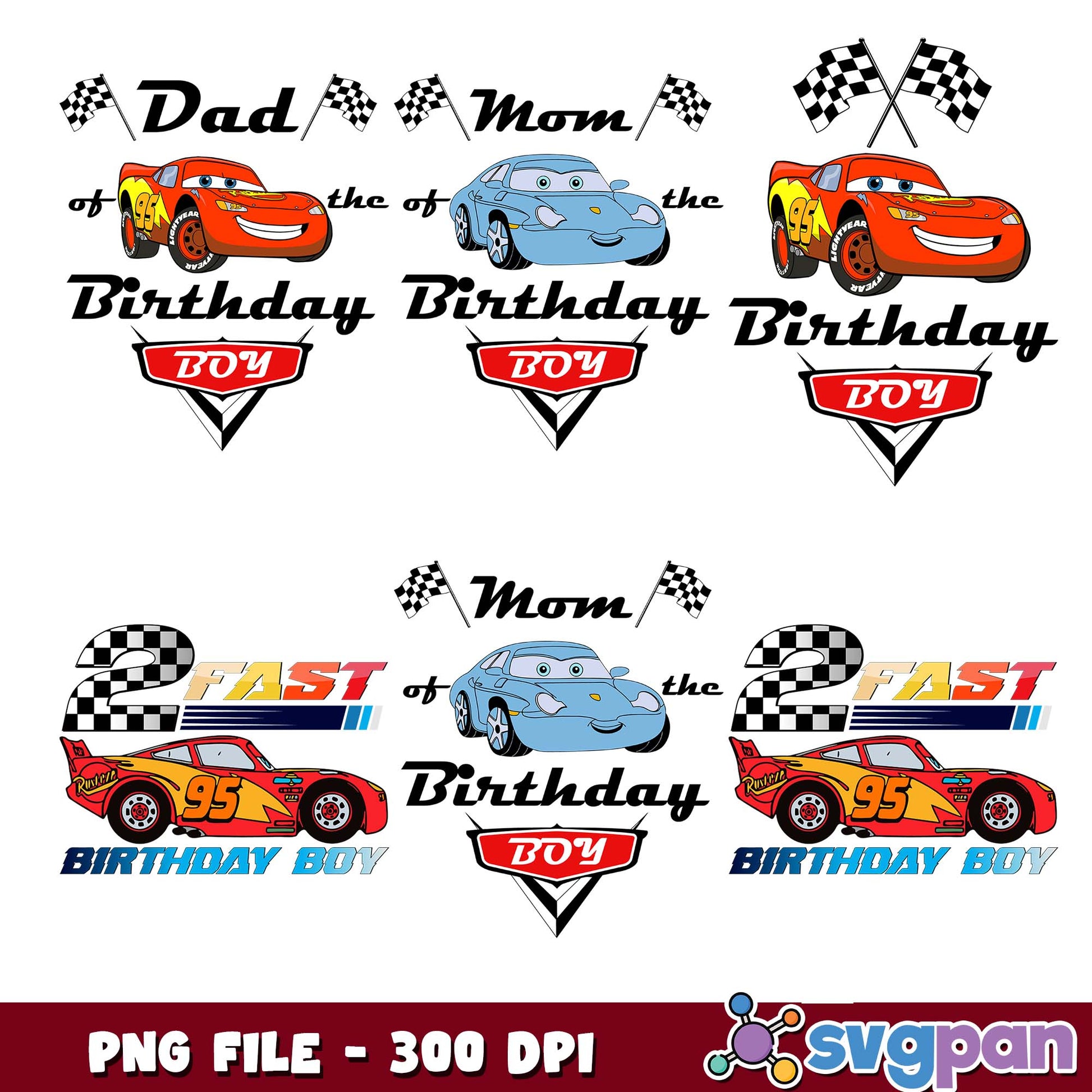 2 fast birthday boy png bundle