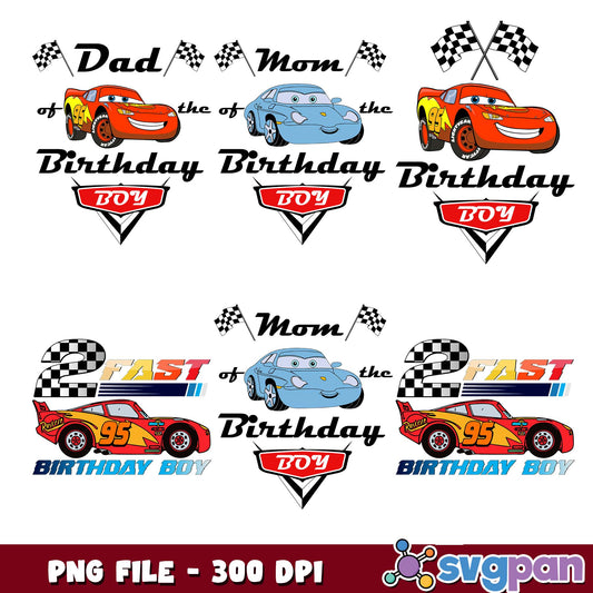 2 fast birthday boy png bundle