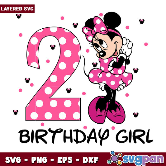 2nd Minnie mouse happy birthday girl svg, Disney characters svg, Digital Download