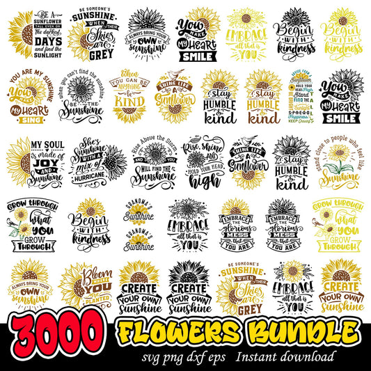 3000 Flower SVG Bundle for Creative Projects and Crafts