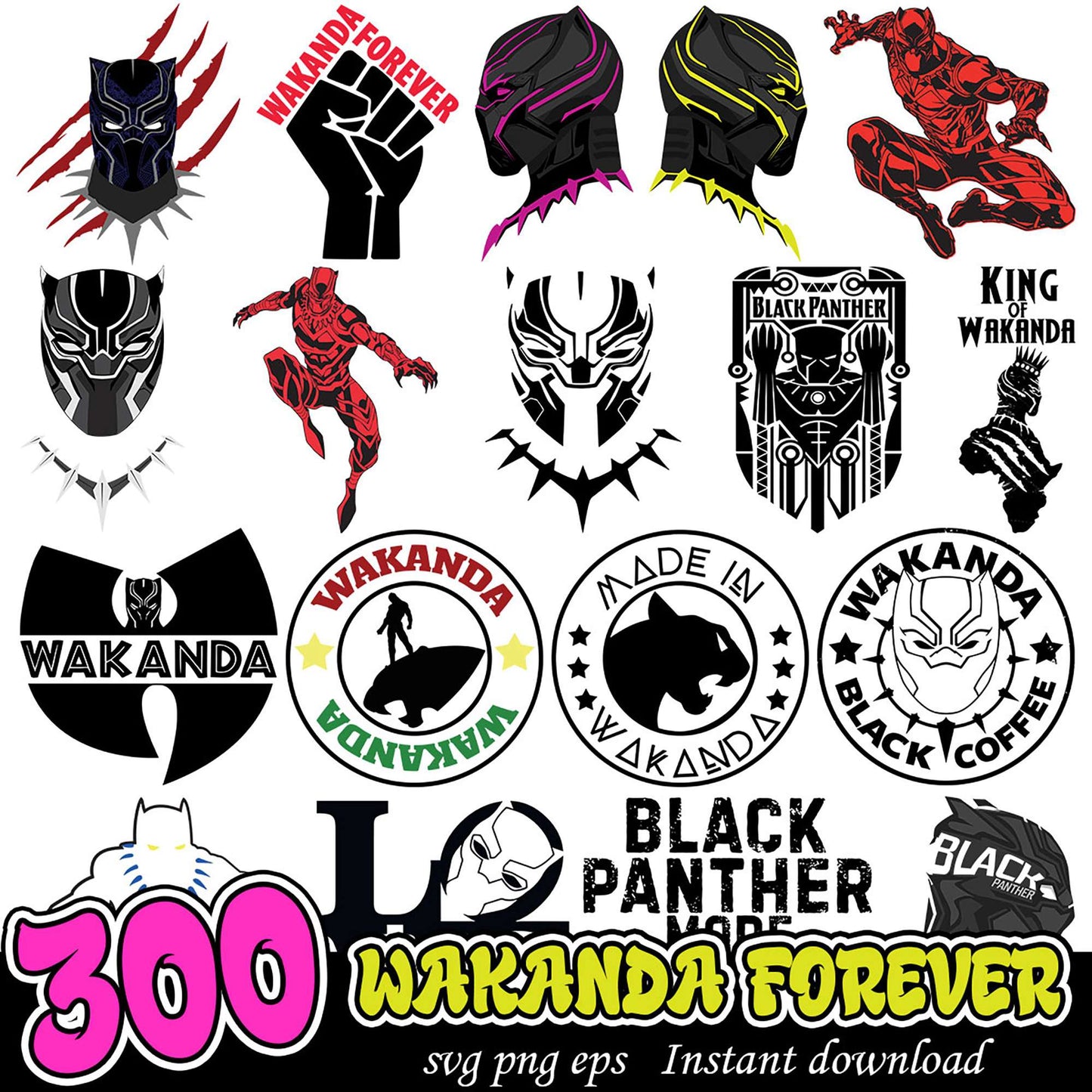 300 Black Panther Wakanda SVG Bundle