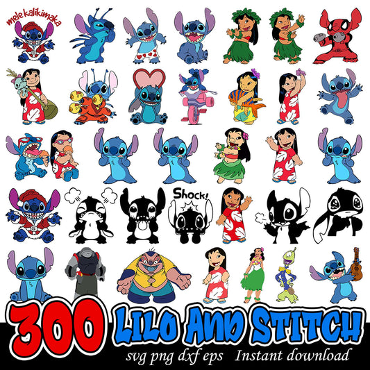 300 Lilo and Stitch SVG Bundle for Instant Download Fun