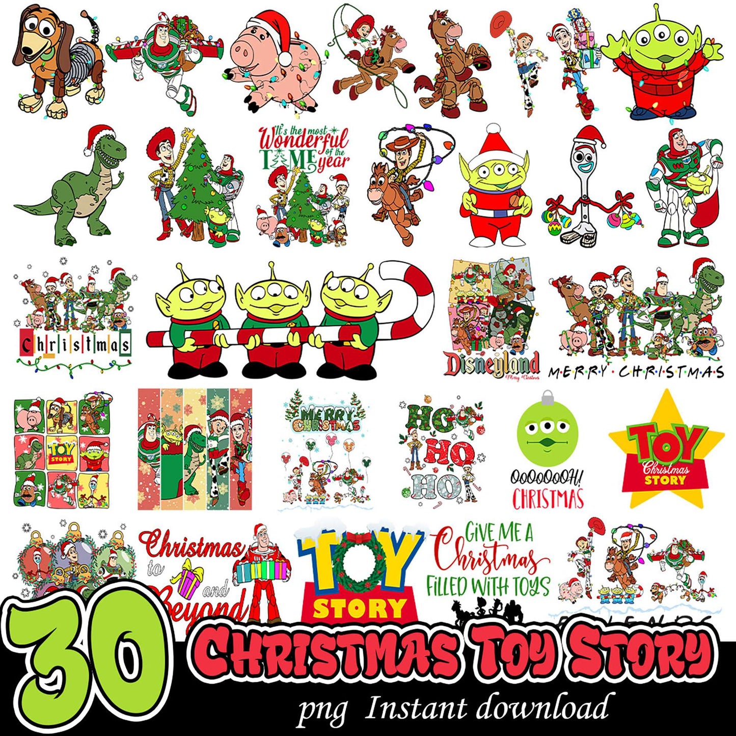 30 Christmas Toy Story PNG Designs