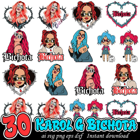 30 Karol G Bichota SVG Bundle - Instant Download