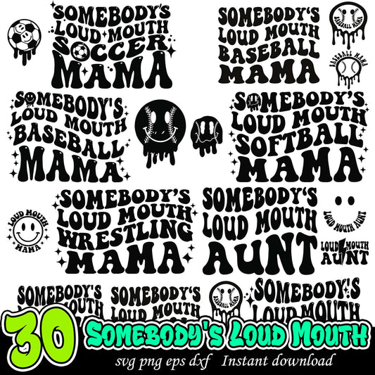 30 SVG Sports Mama & Aunt Designs