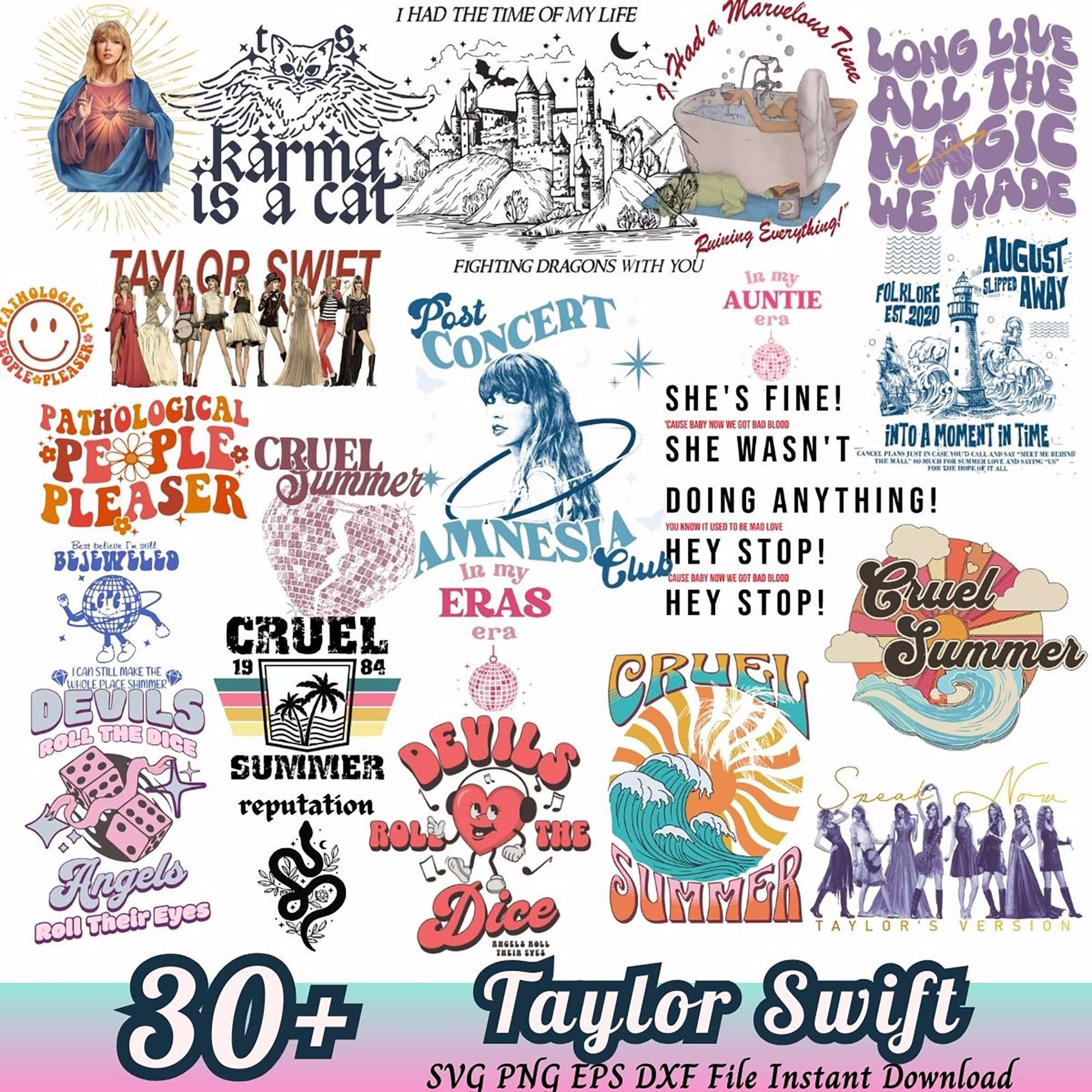 30+ Taylor Swift SVG PNG Bundle