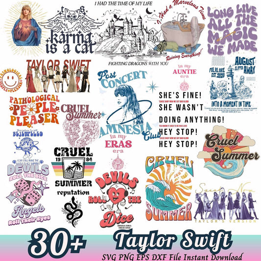 30+ Taylor Swift SVG PNG Bundle