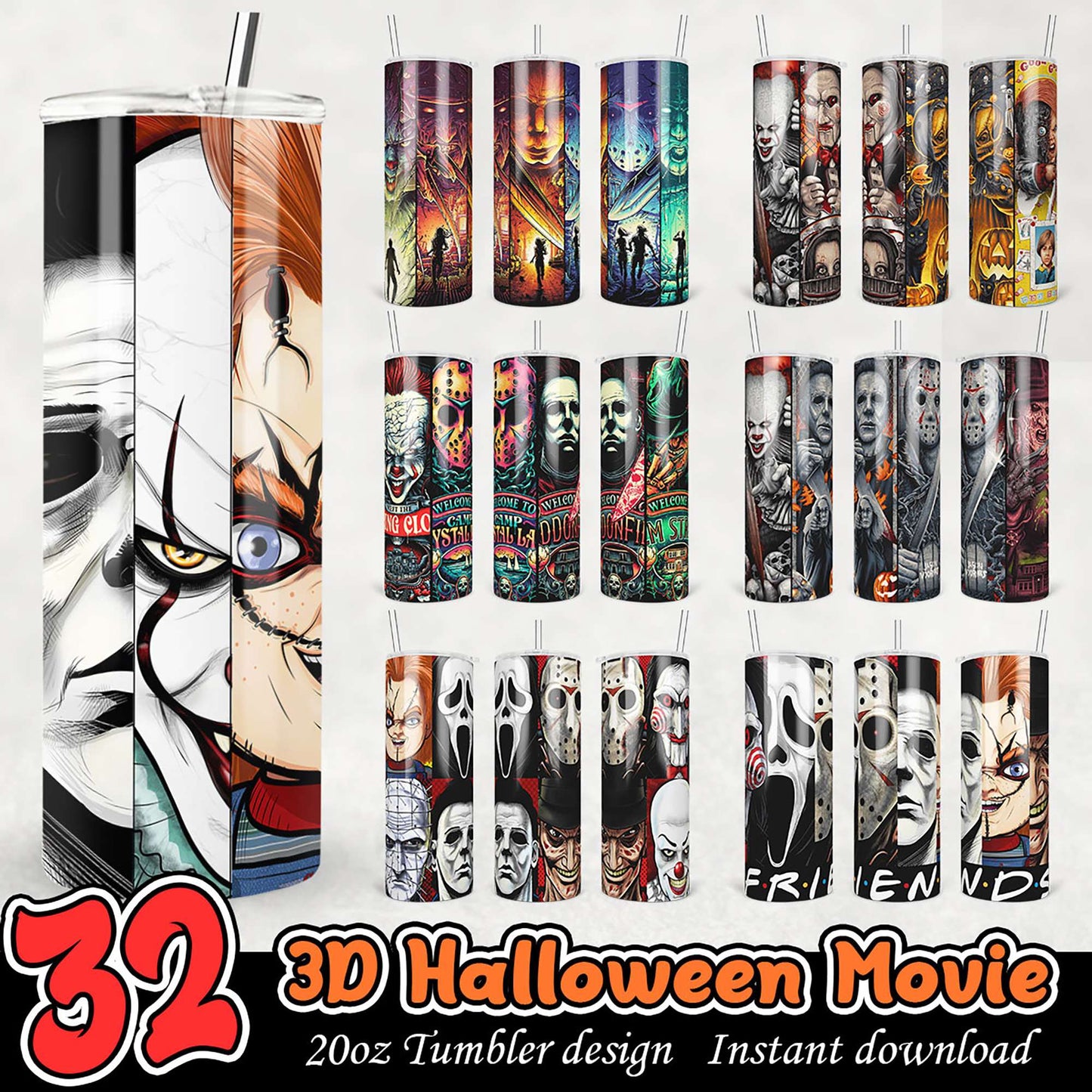 32 Halloween Movie Tumbler Designs