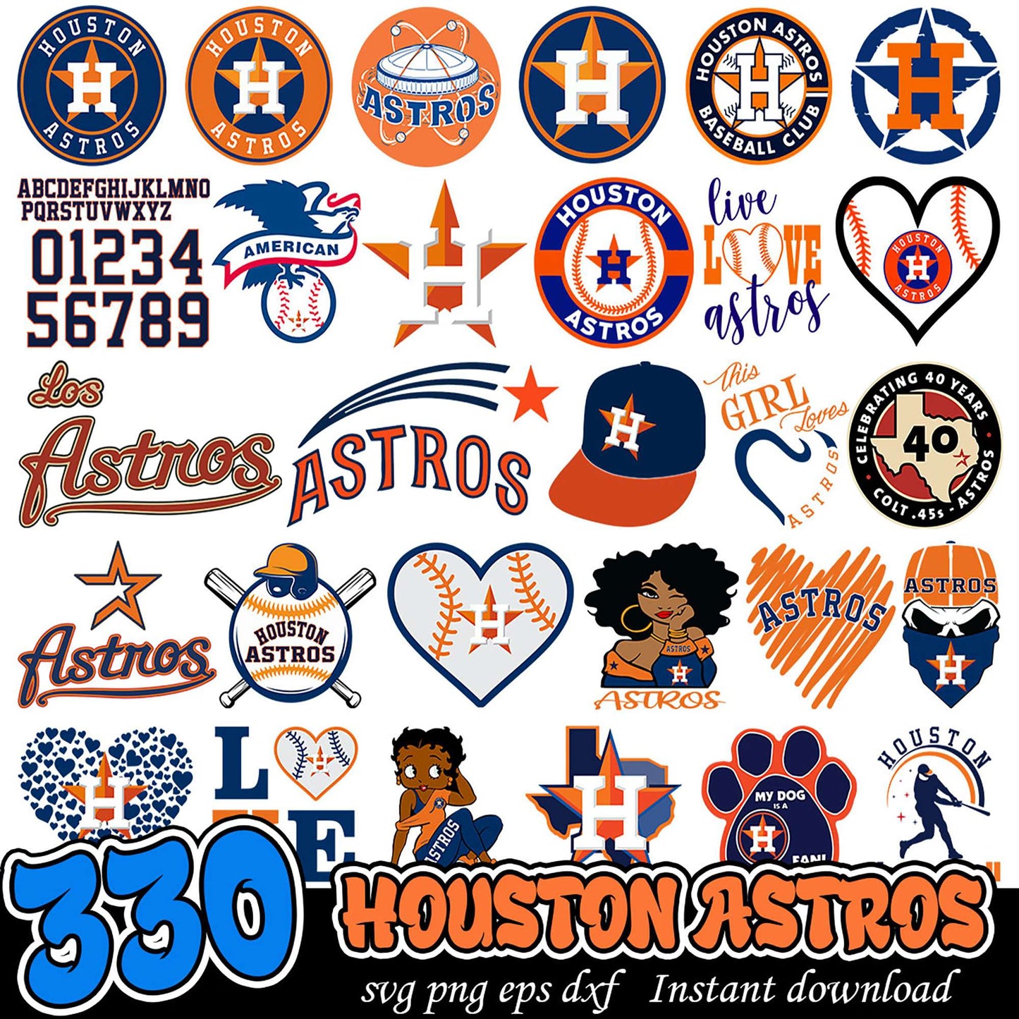 330 Houston Astros SVG Bundle Instant Download