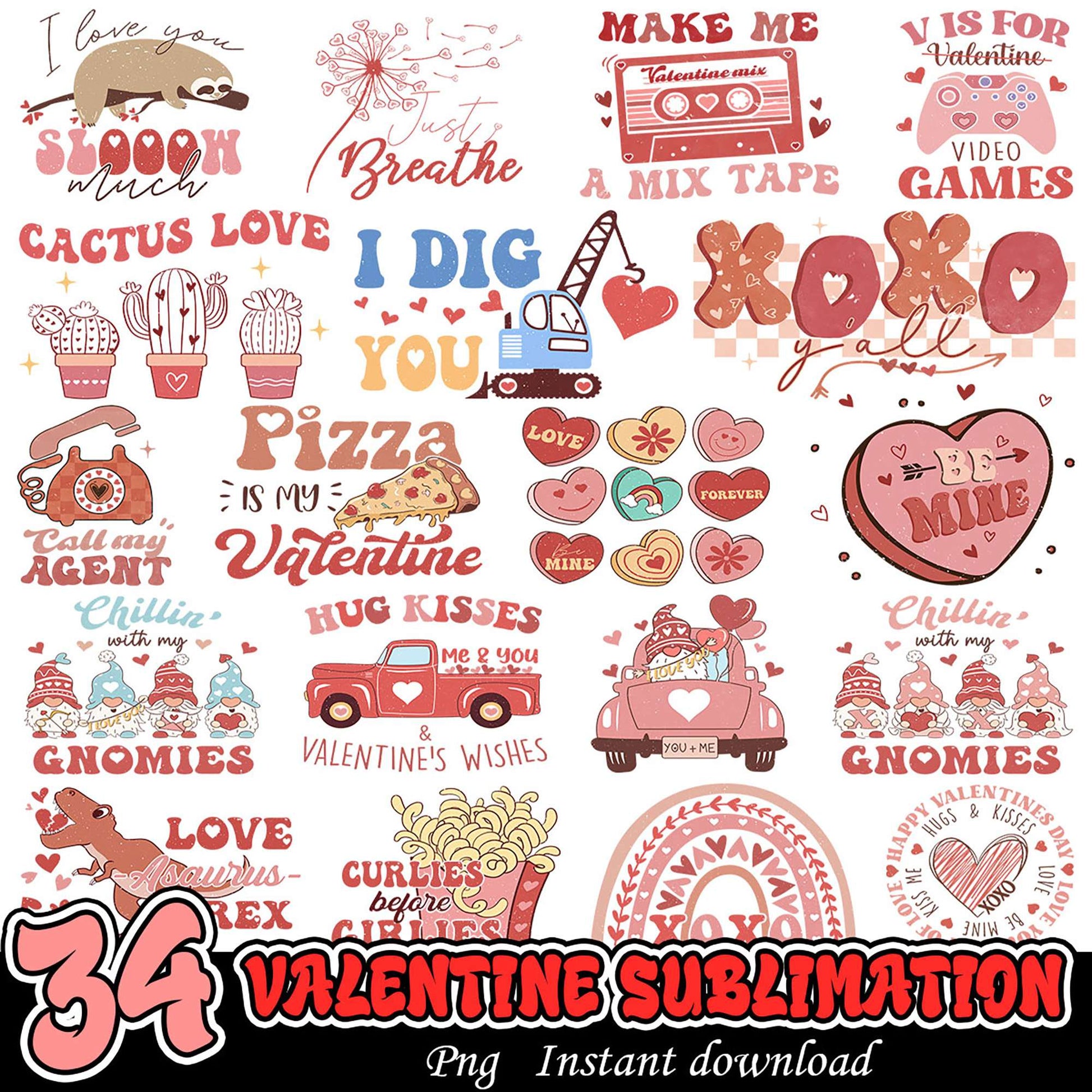 34 Valentine Sublimation PNG Designs