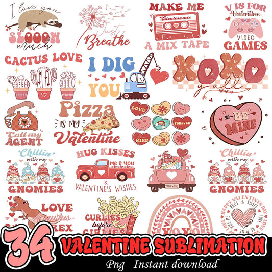34 Valentine Sublimation PNG Designs