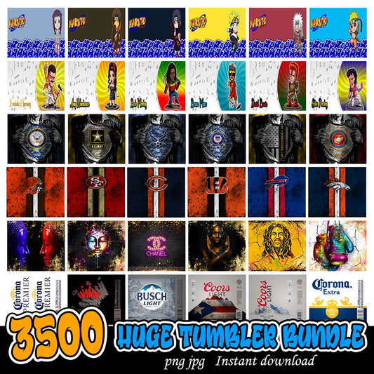 3500 Unique Tumbler Designs Instant Download PNG Bundle