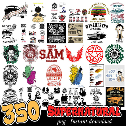 350 Supernatural SVG Bundle Instant Download