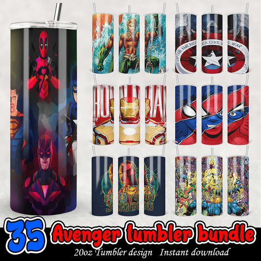35 Avenger Tumbler PNG Bundle