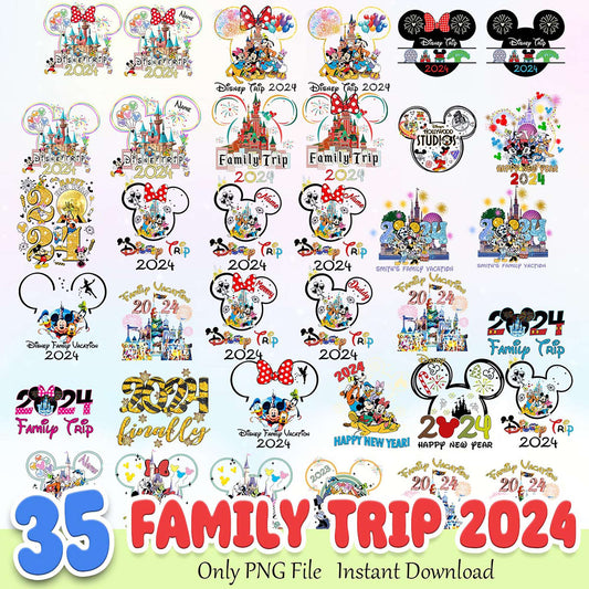 35 Disney Family Trip 2024 SVG PNG Bundle