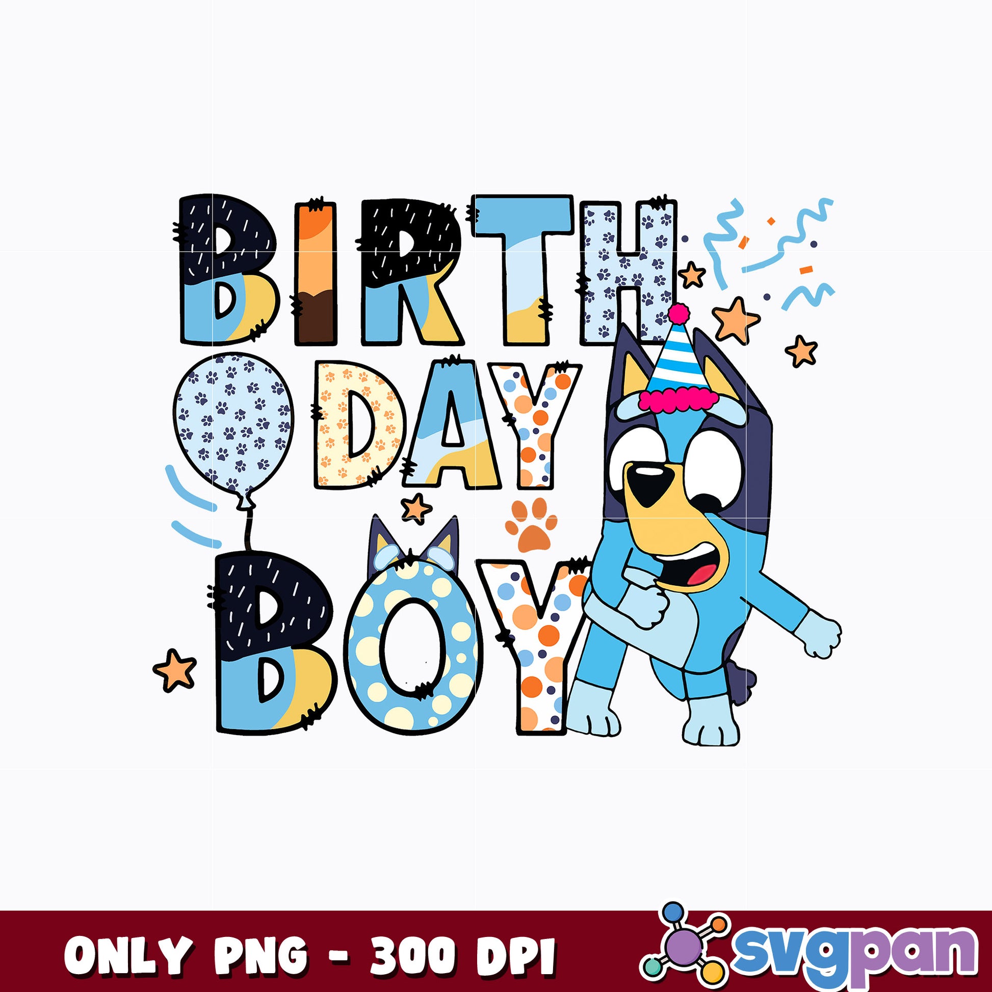 Bluey birthday boy cartoon png