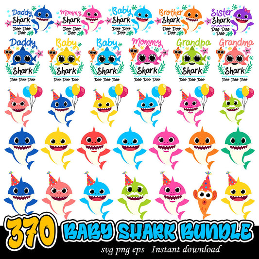 370 Baby Shark SVG Bundle for Fun Craft Projects Download