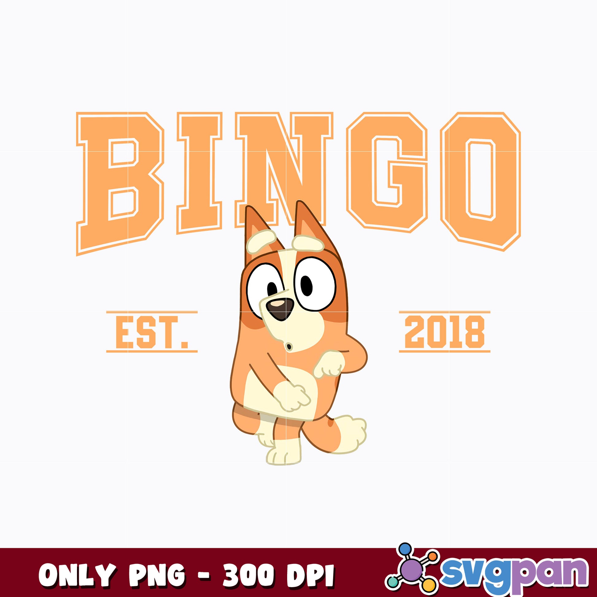 Bluey Bingo Est. 2018 Cute png