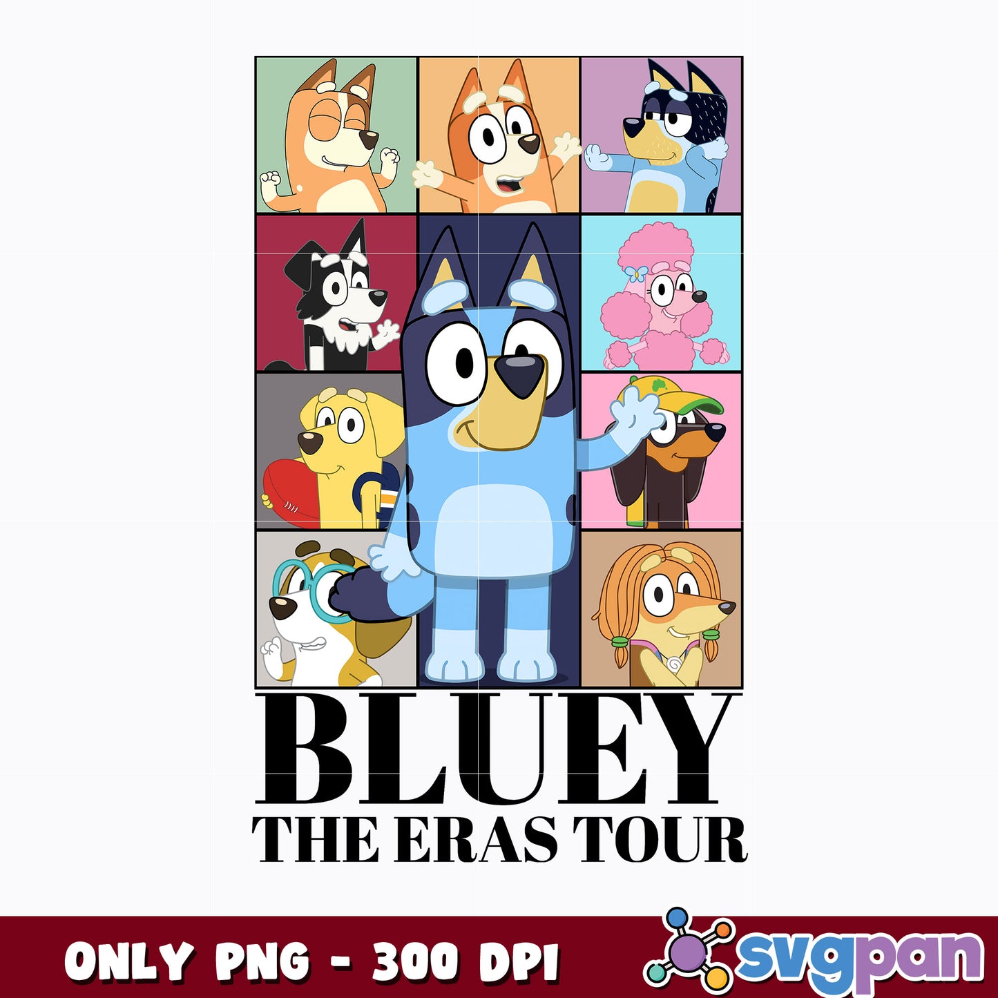 Bluey The Eras Tour cartoon png