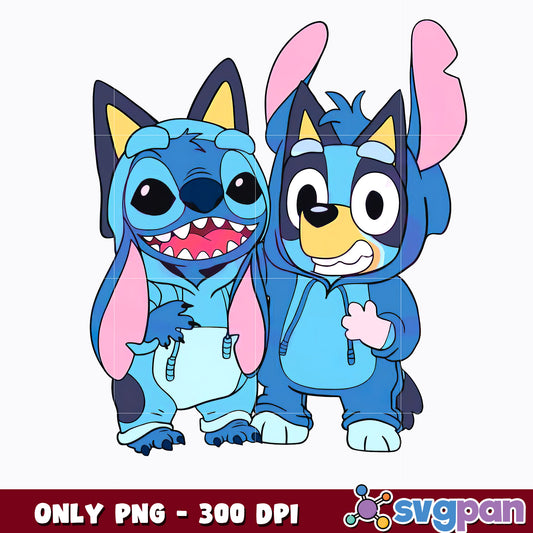 Bluey and stitch cartoon png 