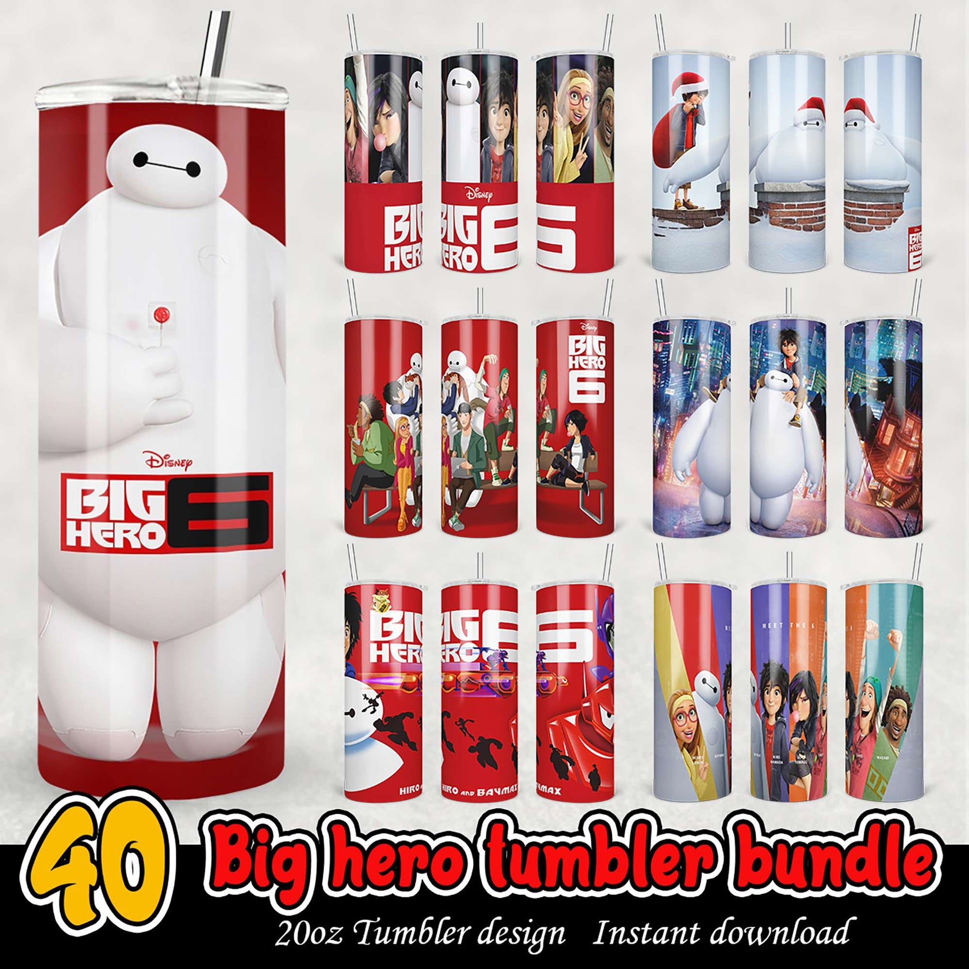 40 Big Hero 6 Tumbler Designs Bundle