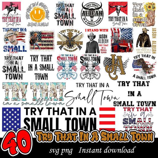 40 Jason Aldean Small Town SVG PNG Designs