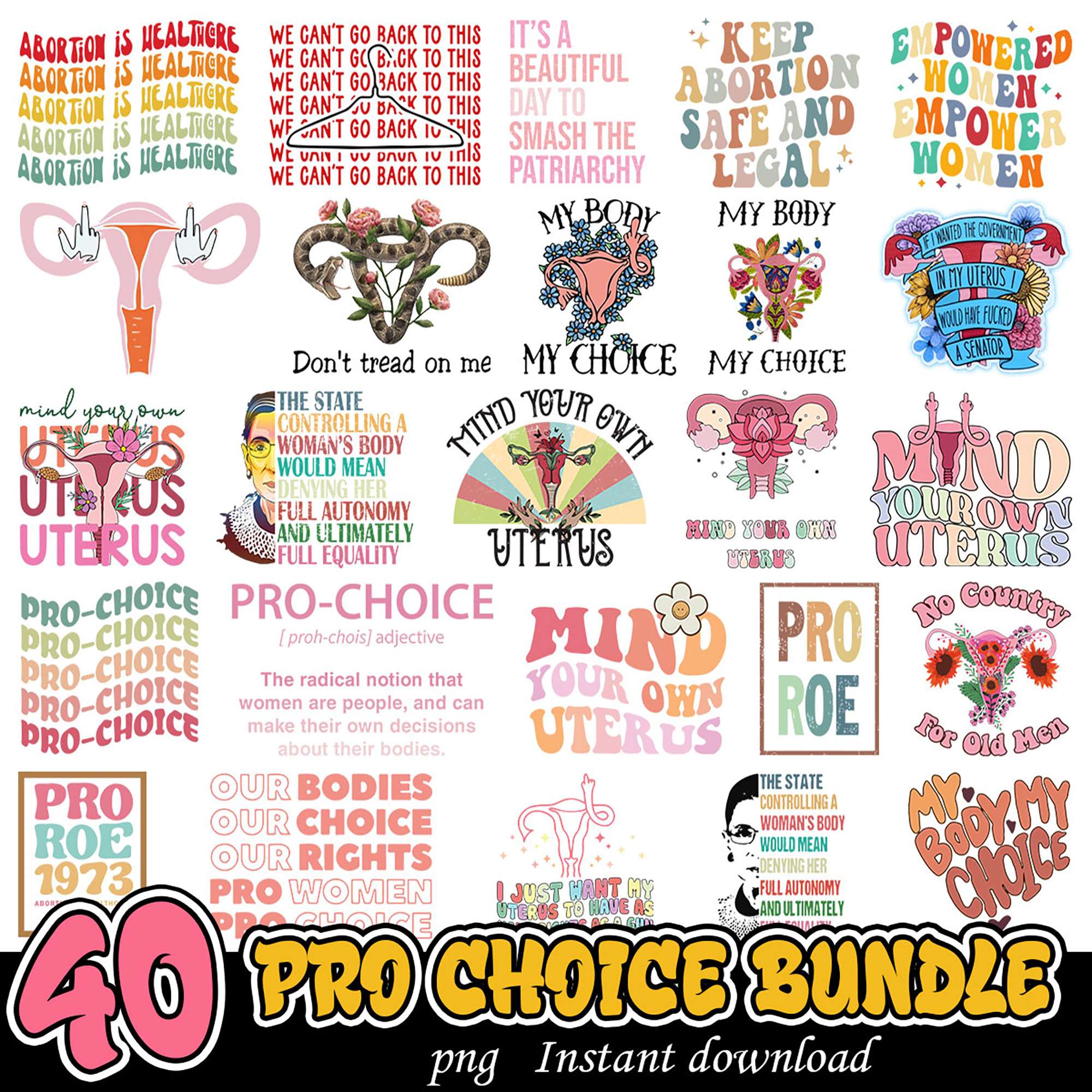 Pro Choice Visuals 40 Pro Choice PNG Designs Bundle – svgpan
