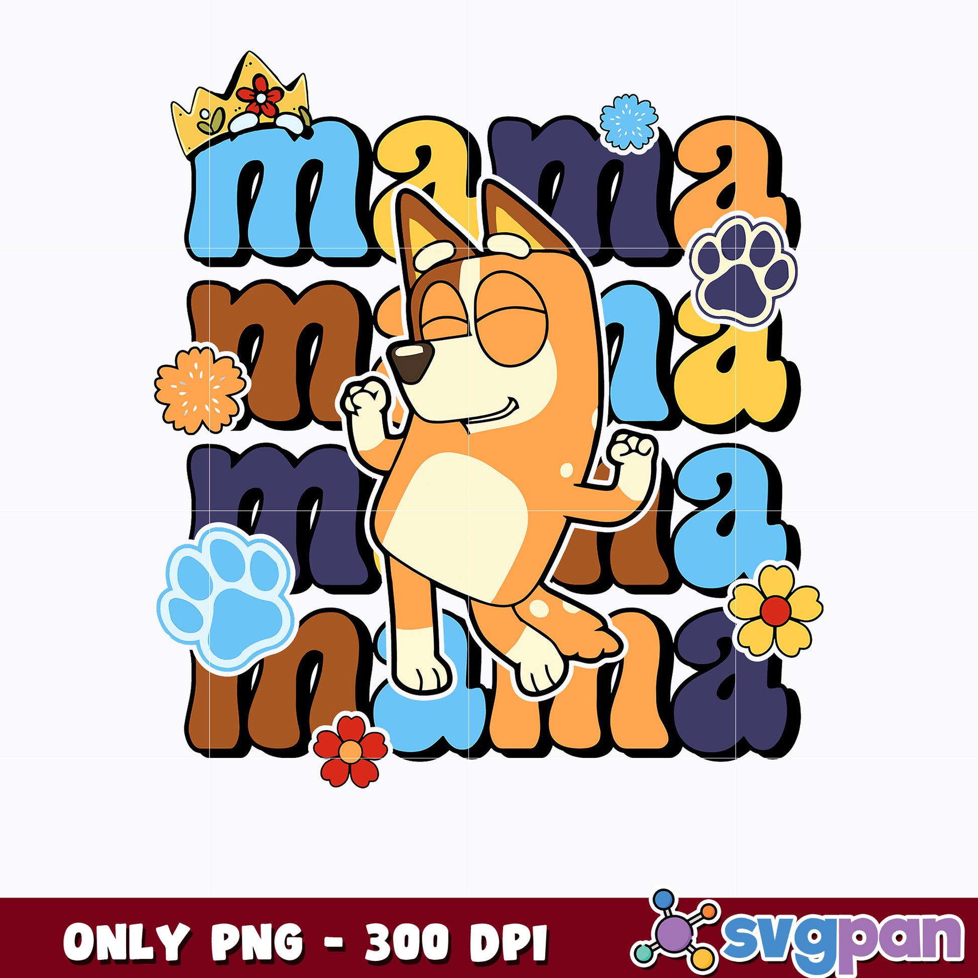 Mama Bluey png, Mothers Day Gift png