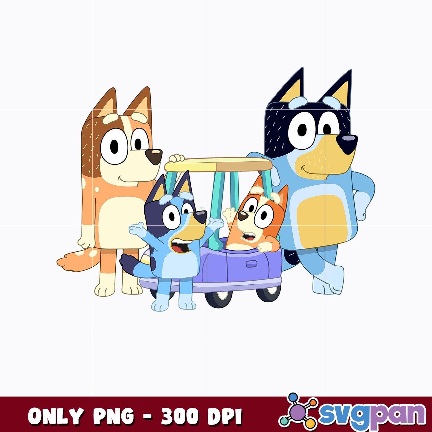 Bluey and bingo family cartoon png