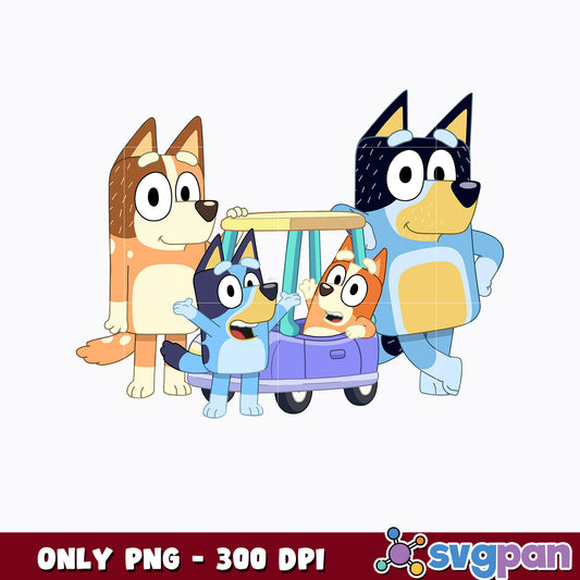 Bluey and bingo family cartoon png