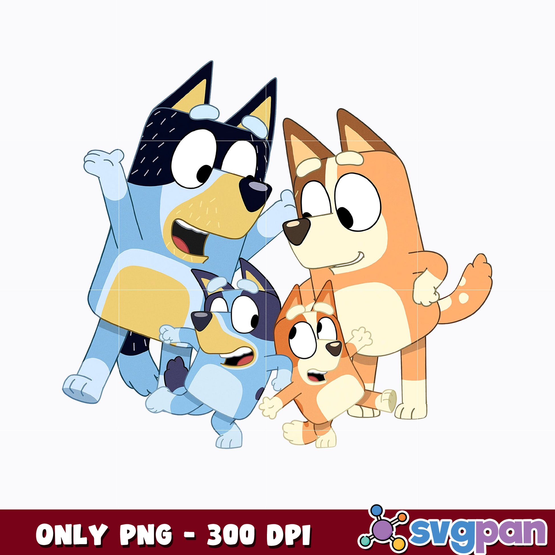 Bluey bandit family cartoon png