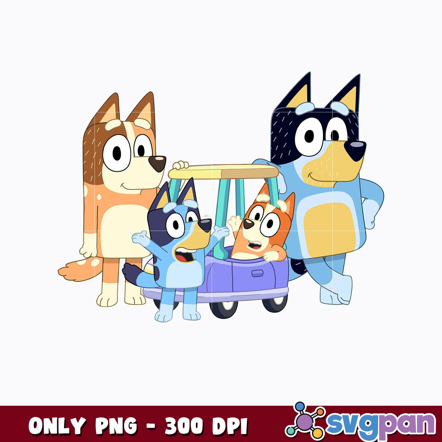 Bingo and Bluey family png