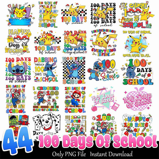 44 PNG 100 Days of School Designs