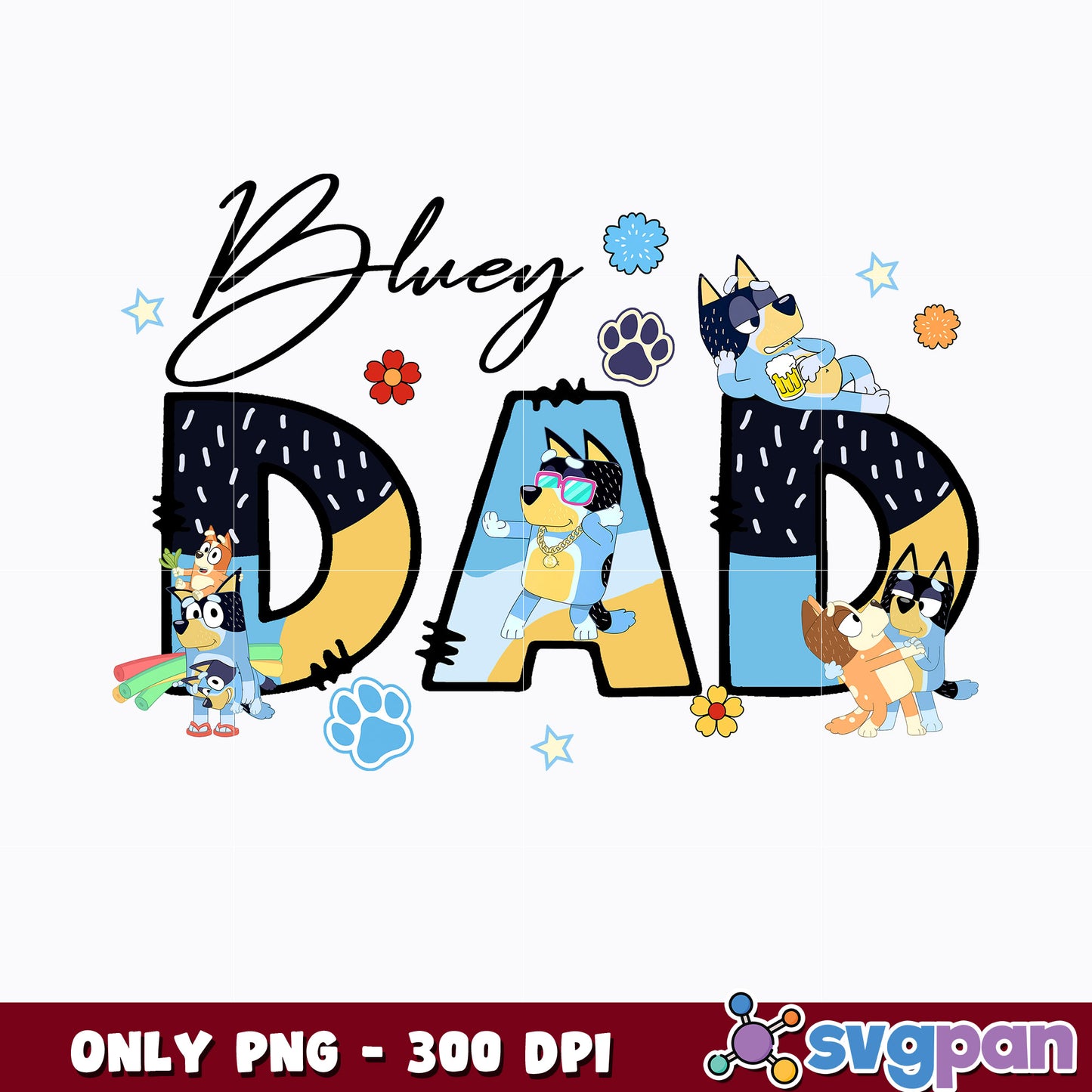 Bluey Dad cartoon png, bluey png