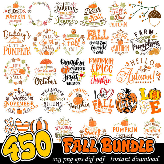450 Fall SVG Bundle Instant Download