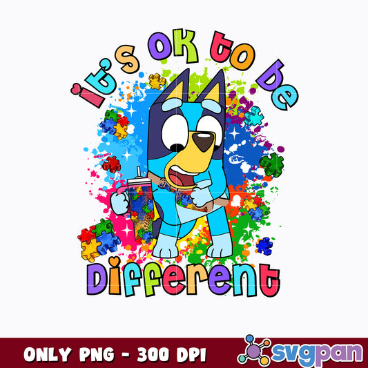 Bluey it's ok to be different cartoon png  