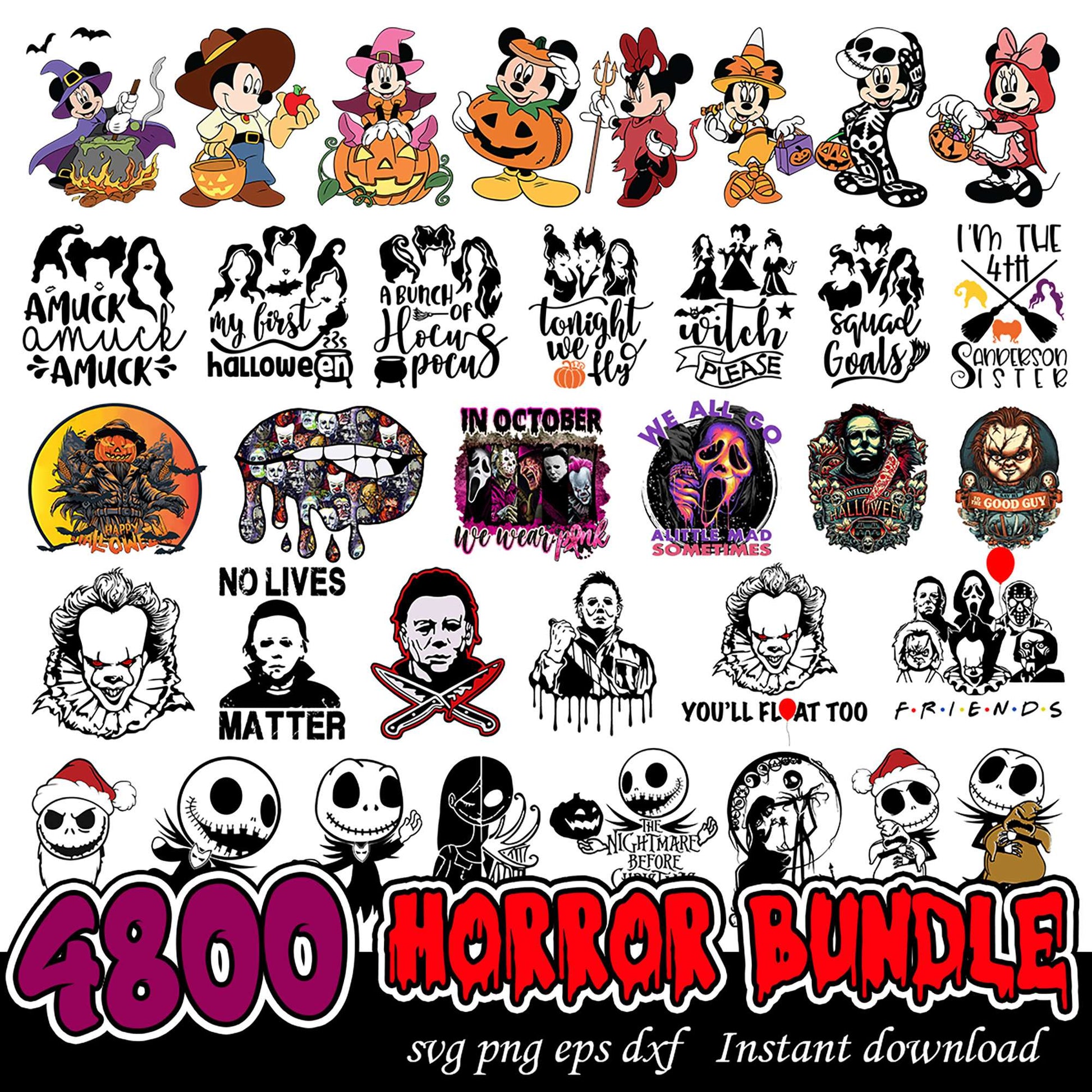 4800 Halloween Horror SVG Bundle Instant Download