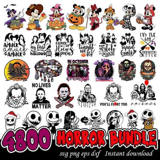 4800 Halloween Horror SVG Bundle Instant Download