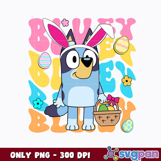 Bluey Easter png, Easter Bluey png