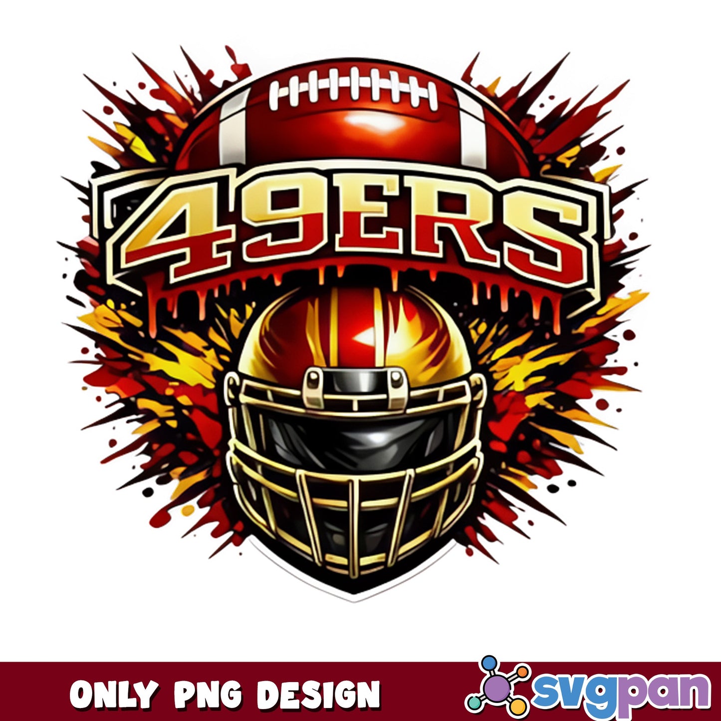 49ers Football Helmet PNG, San Francisco 49ers PNG, NFL PNG