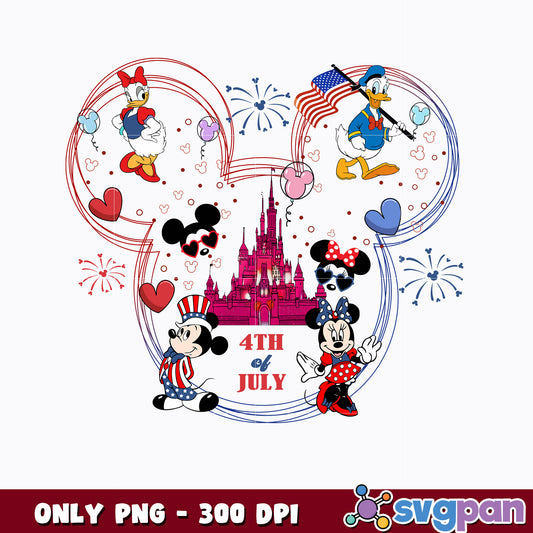 Mickey Head mouse and friends 4th & july png