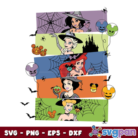 Disney Princess Halloween Svg, Bundle svg