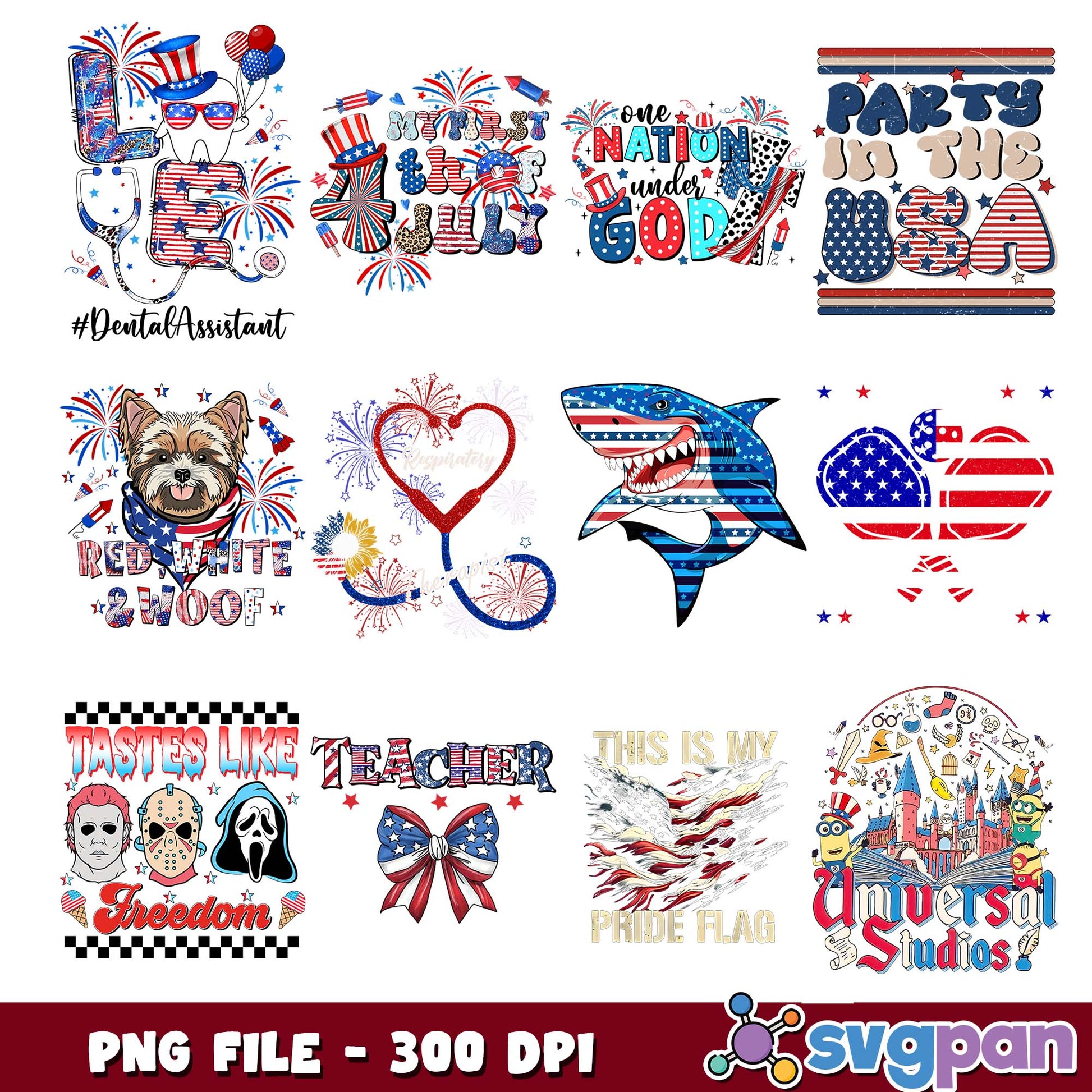 4th july meme design png bundle