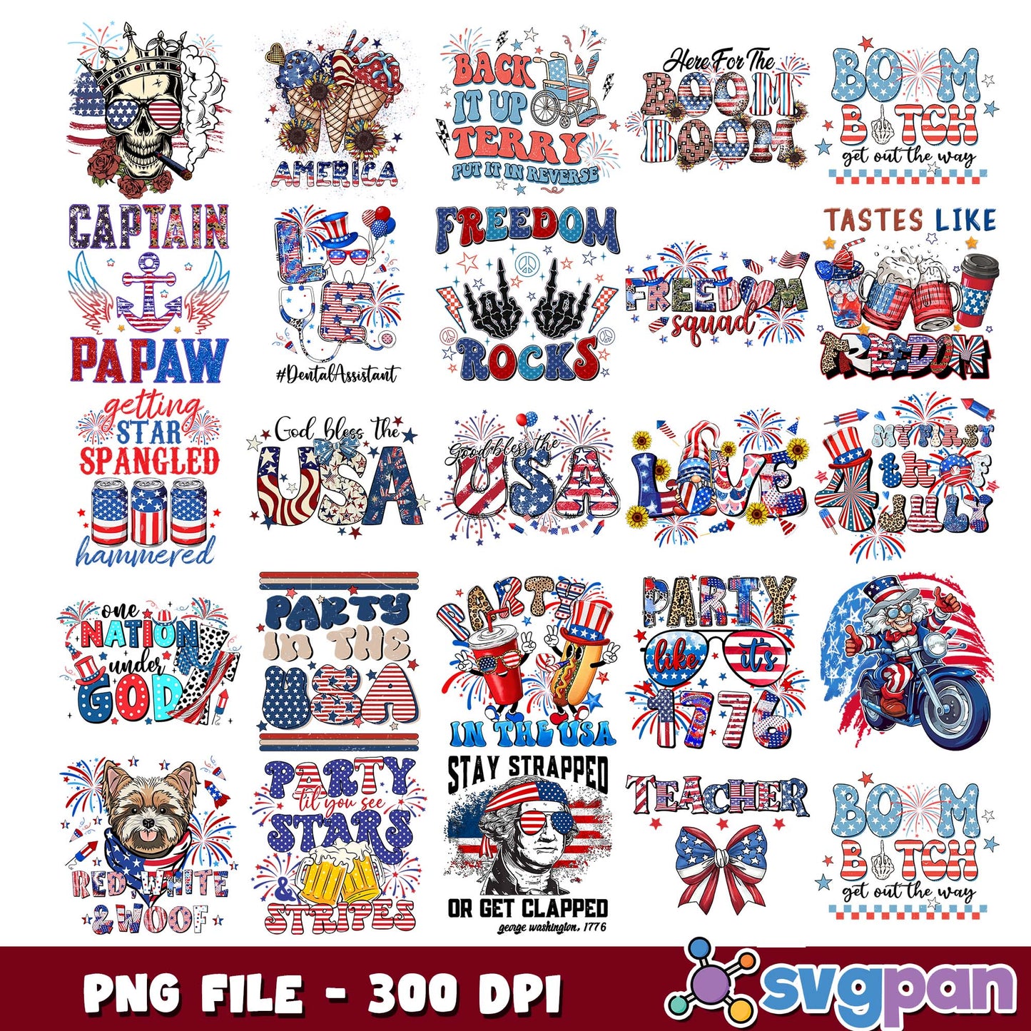 4th july quotes design png bundle
