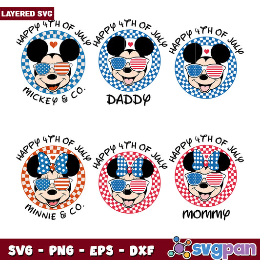 4th of July Mickey Minnie SVG Bundle