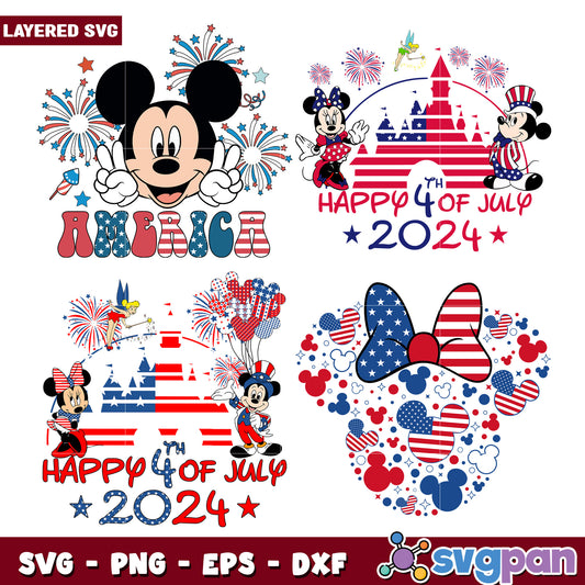 4th of July Mickey Mouse SVG Bundle