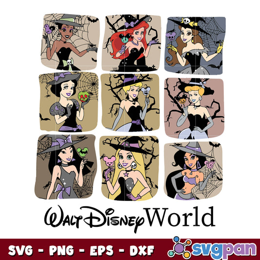 Halloween Princess svg, Retro Halloween svg